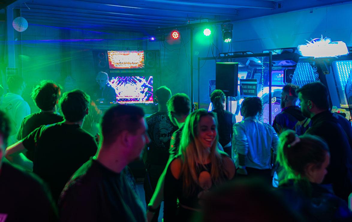 Image of a crowd at a rave.